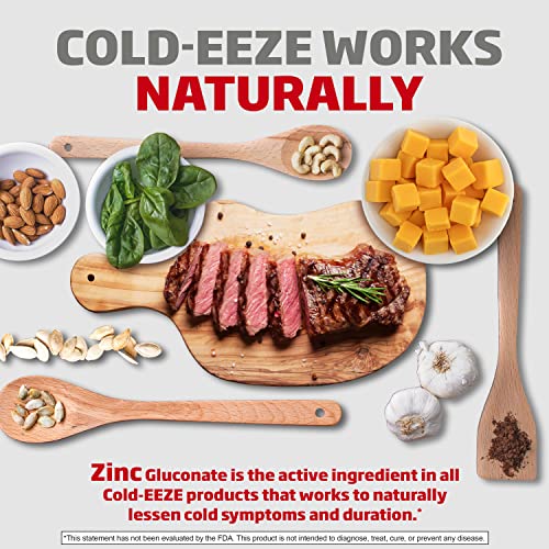 Cold-EEZE Natural Cherry Zinc Lozenges, Homeopathic Cold Remedy, Reduces Duration of the Common Cold, Sore Throat, Cough, Congestion and Post Nasal Drip, 25 Count