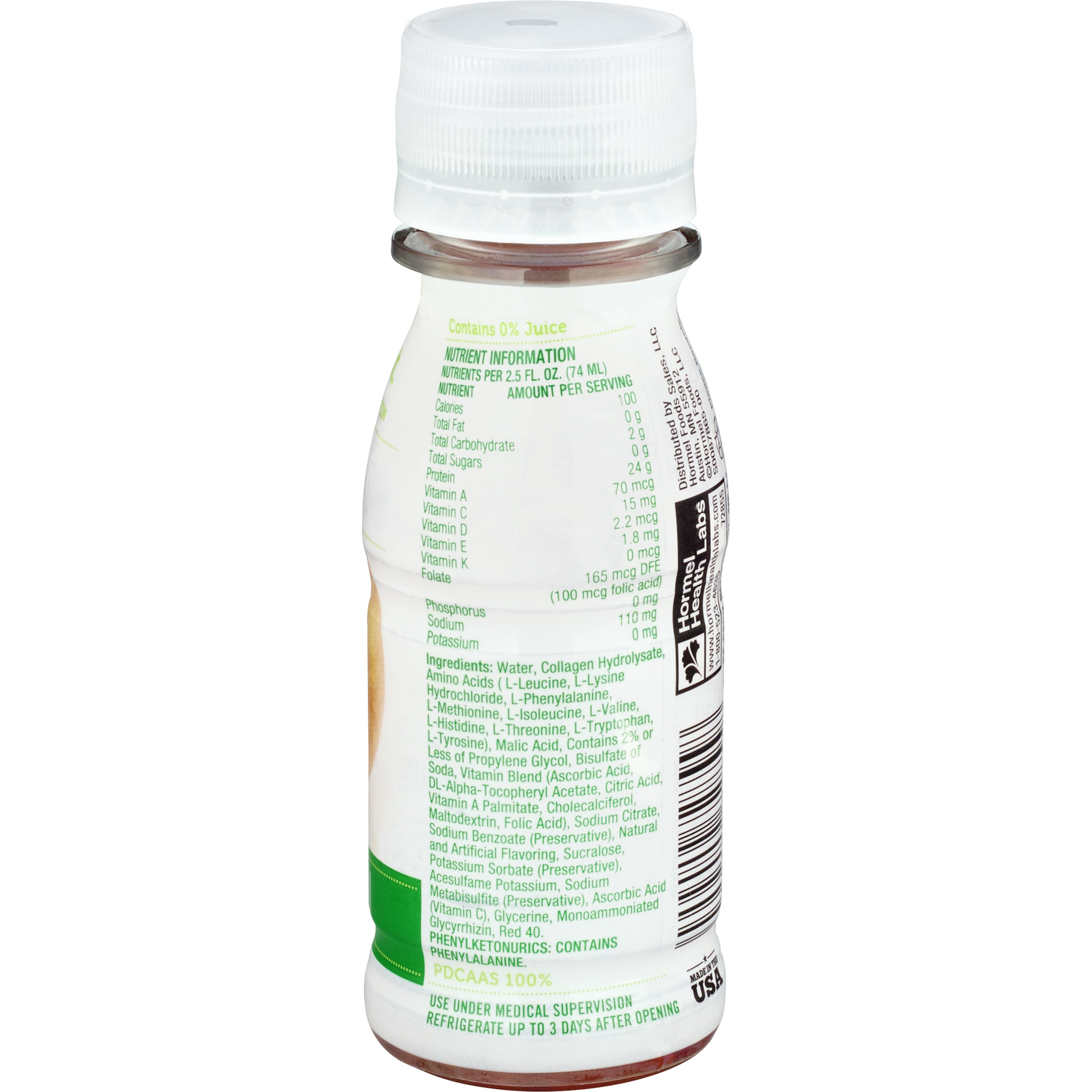 Oral Supplement Healthy Shot Peach Flavor Liquid 2.5 oz. Bottle