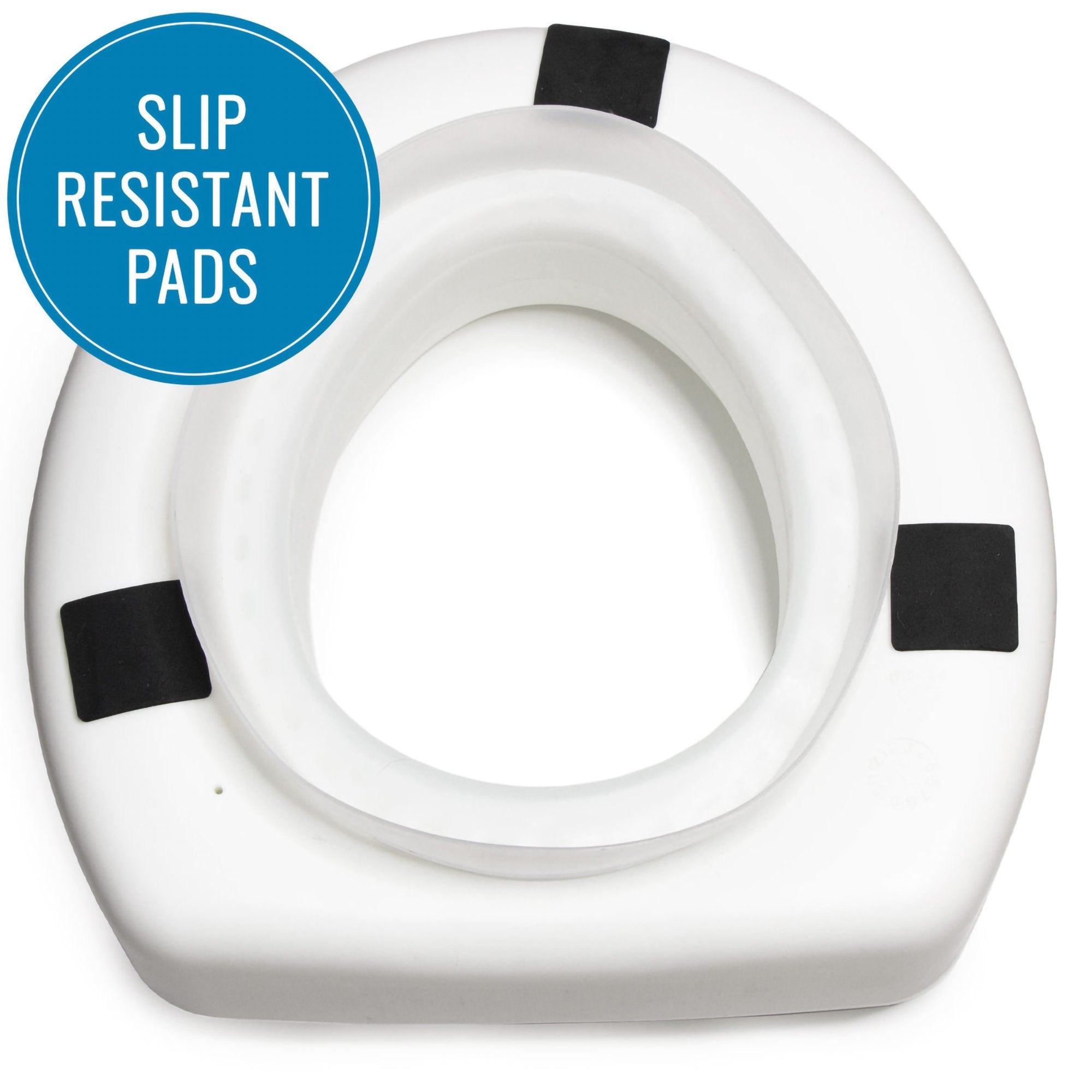 Raised Toilet Seat HealthSmart 5 Inch Height White 250 lbs. Weight Capacity.