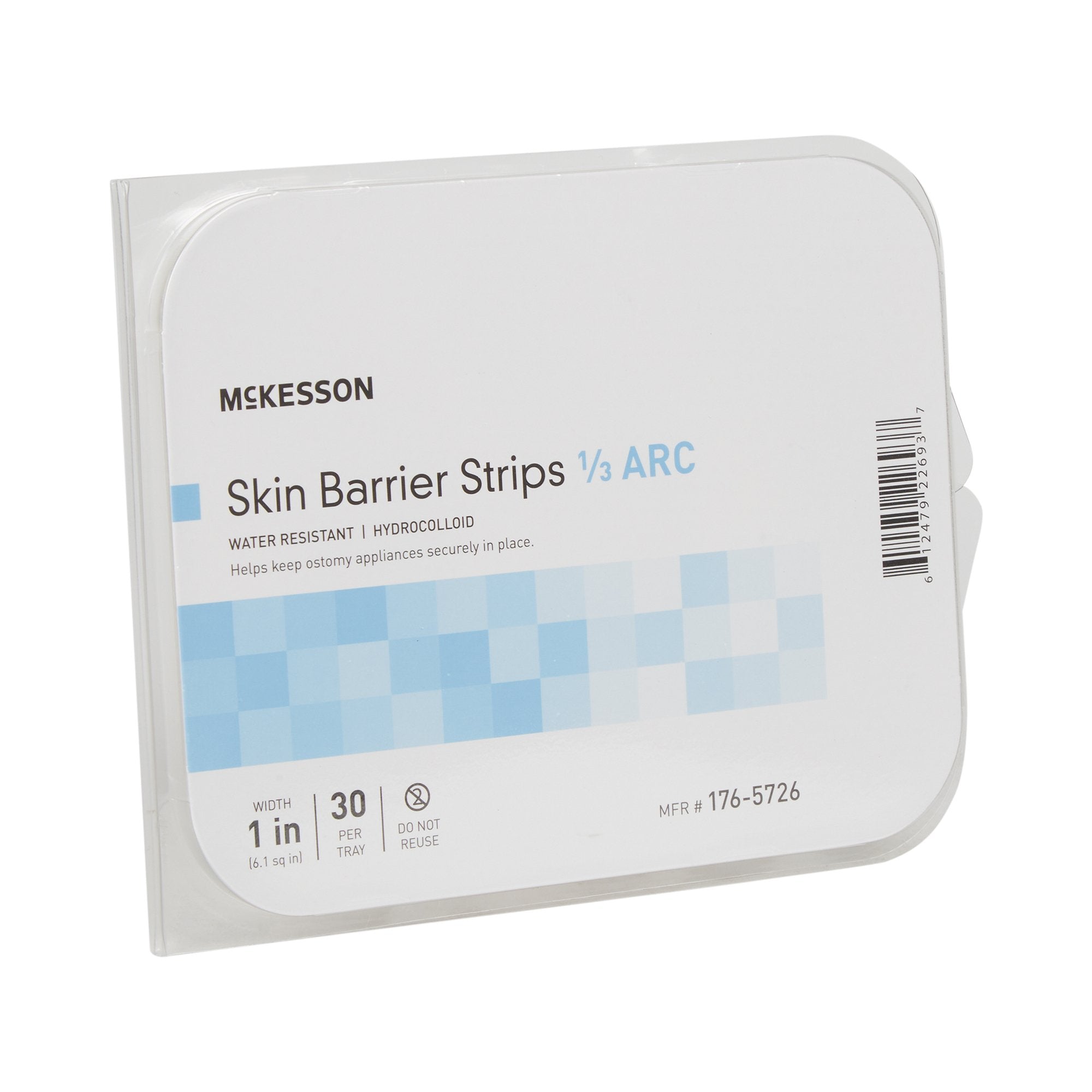 Skin Barrier Strip McKesson Moldable, Standard Wear Adhesive without Tape Without Flange Universal System Hydrocolloid 1/3 Curve 1 Inch W