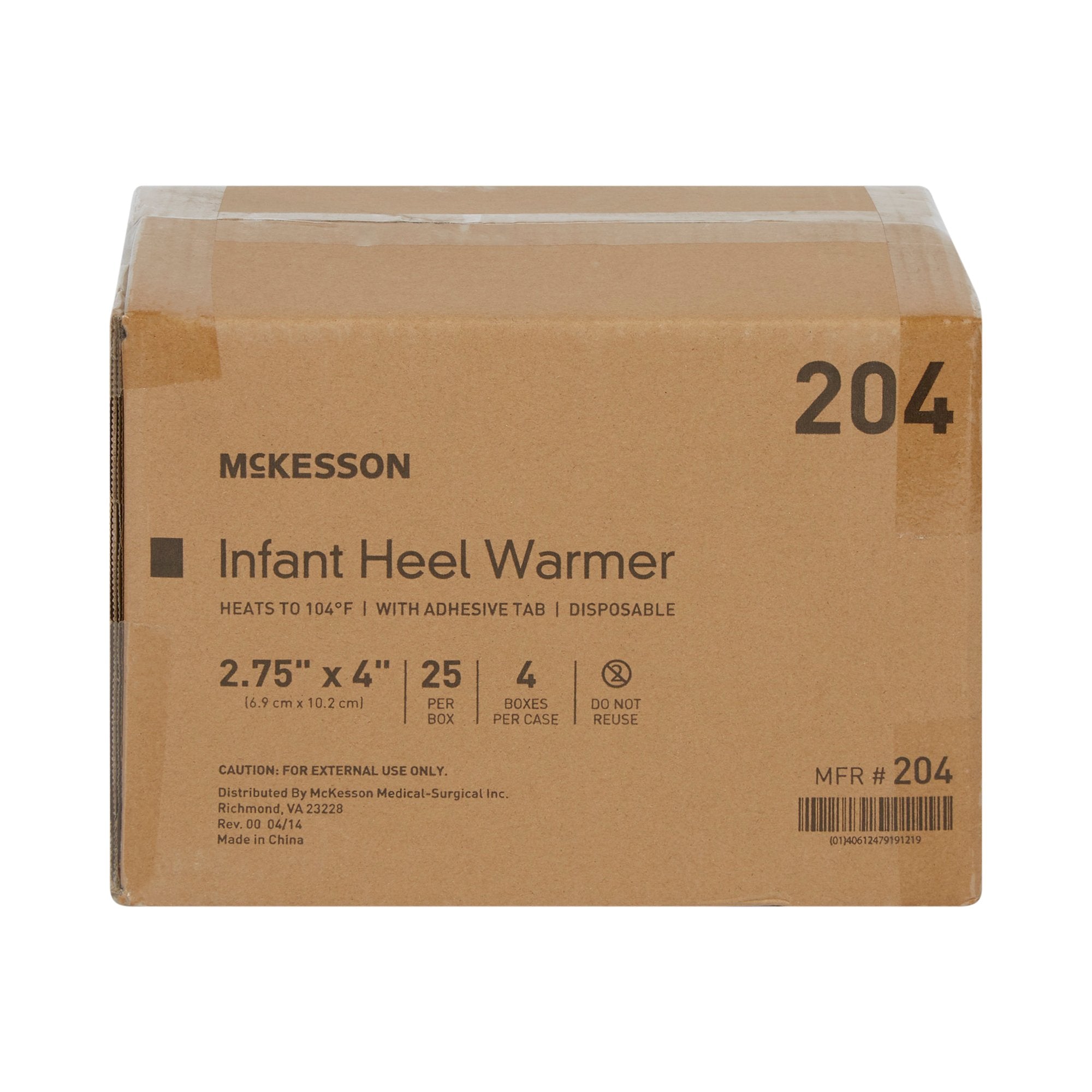 Instant Infant Heel Warmer McKesson Heel One Size Fits Most Sodium Acetate / Water Disposable