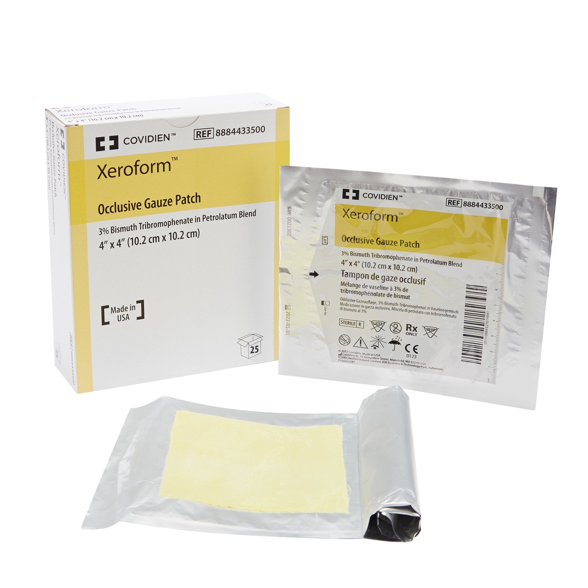 Xeroform Petrolatum Impregnated Dressing Xeroform Occlusive Square 4 X 4 Inch Sterile