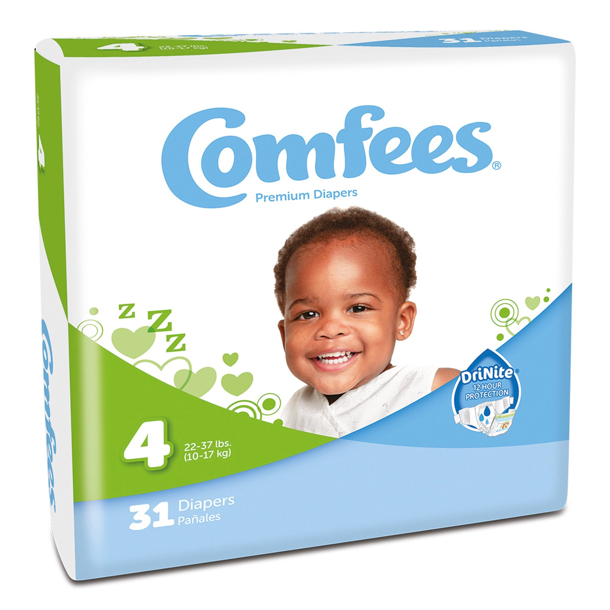 Unisex Baby Diaper Comfees Size 4 Disposable Moderate Absorbency