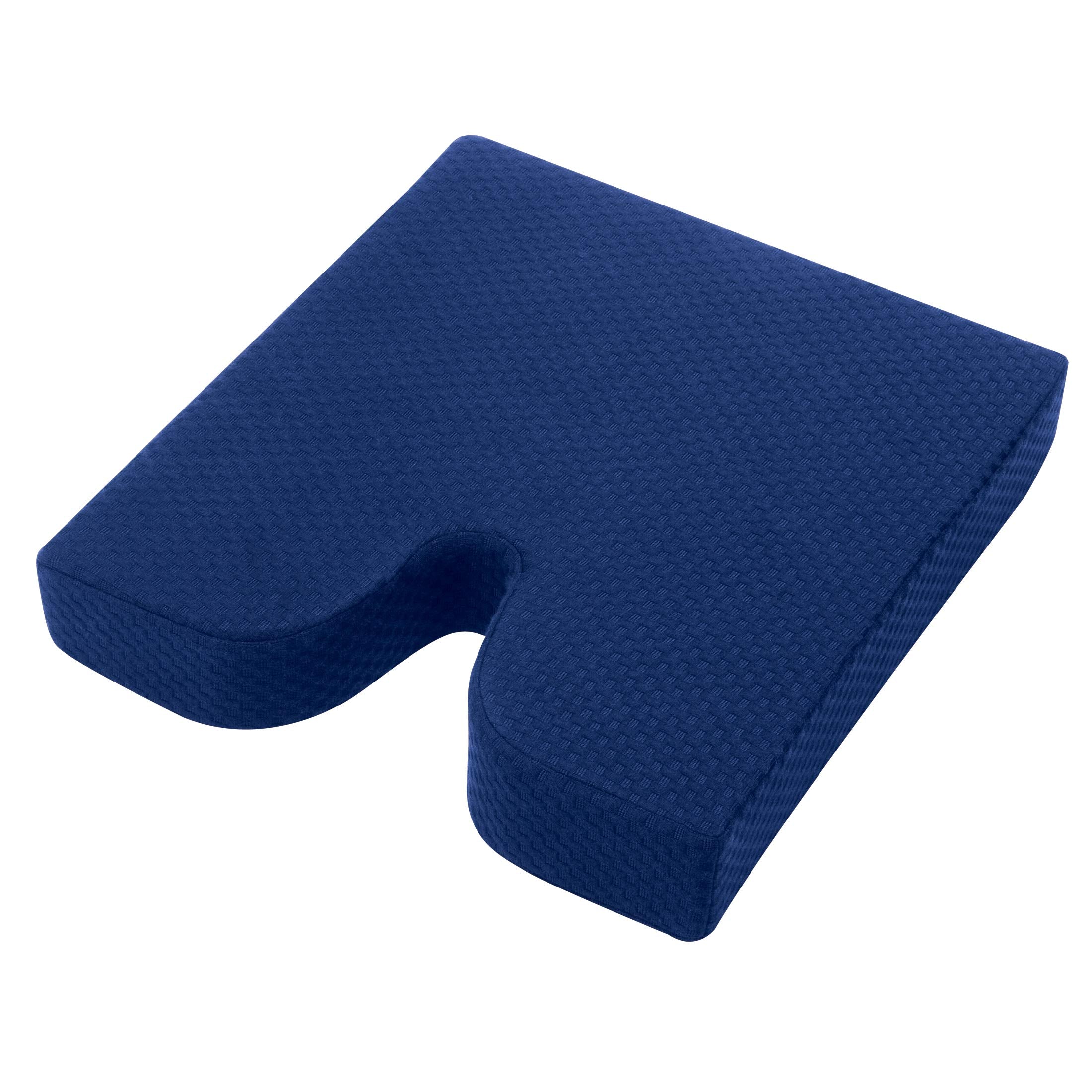 Carex Memory Foam Coccyx Seat Cushion - Tailbone Pain Relief Cushion - Sciatica Pillow for Sitting and Pain Relief