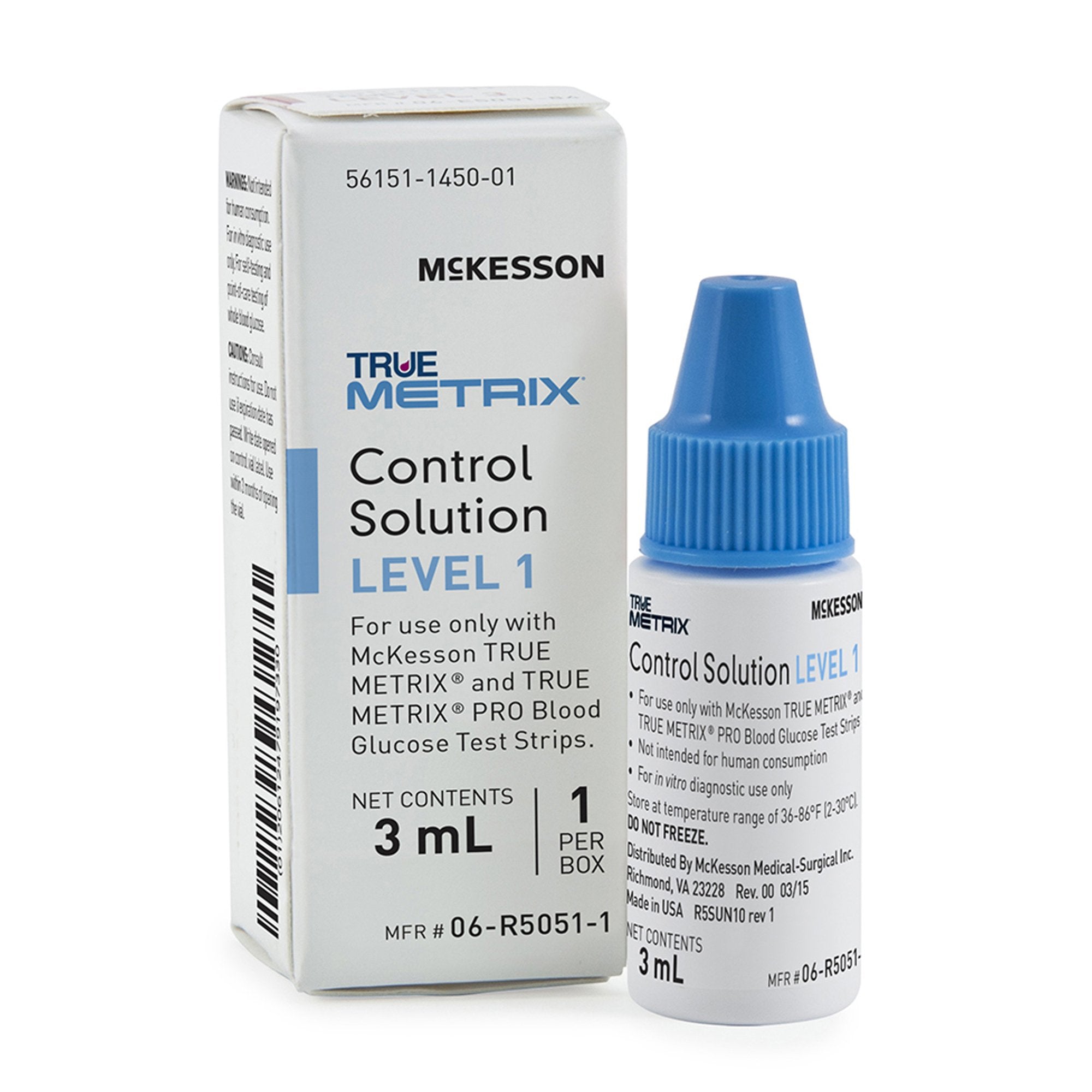 Blood Glucose Control Solution McKesson TRUE METRIX 3 mL Level 1