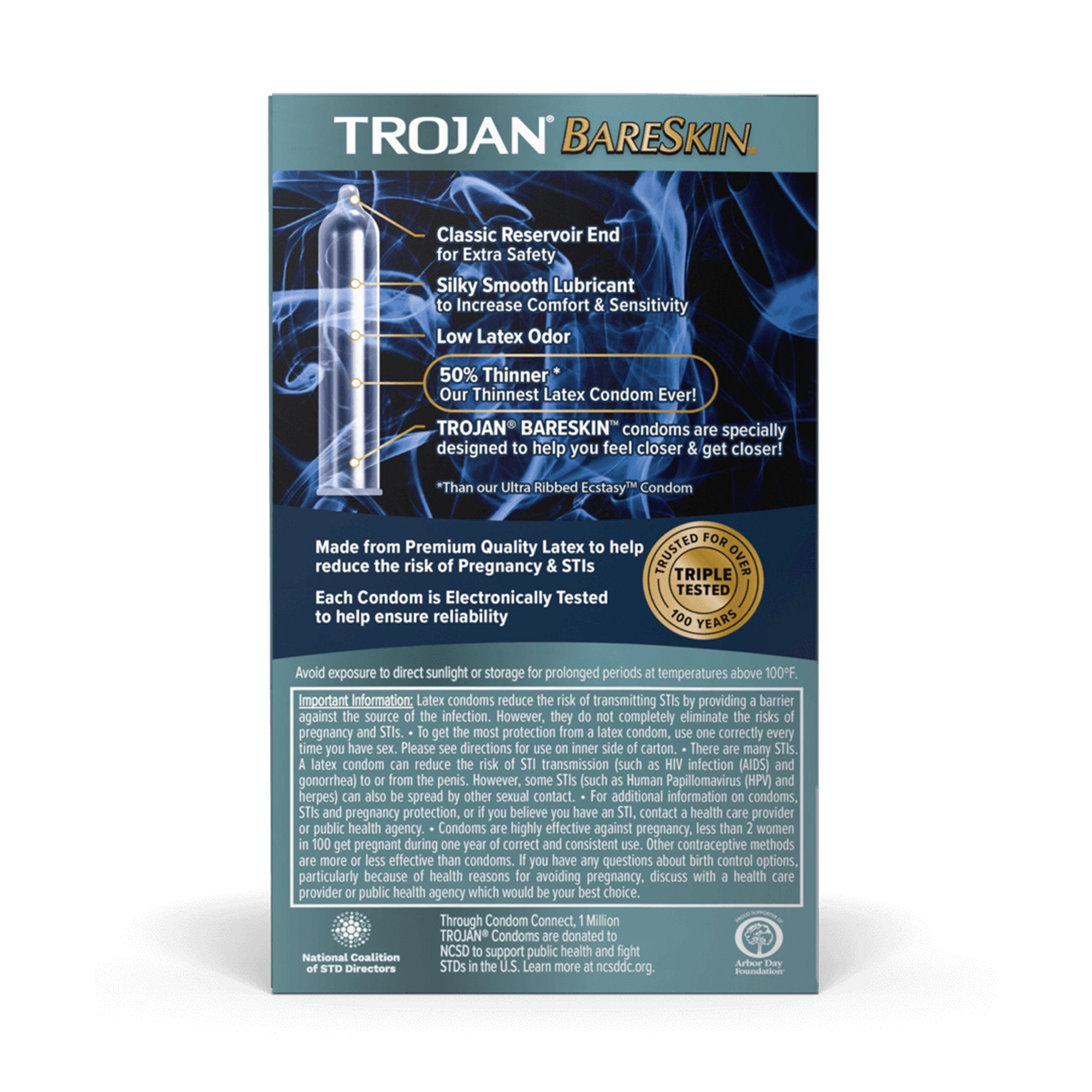 Condom Trojan Bareskin Lubricated 10 per Box