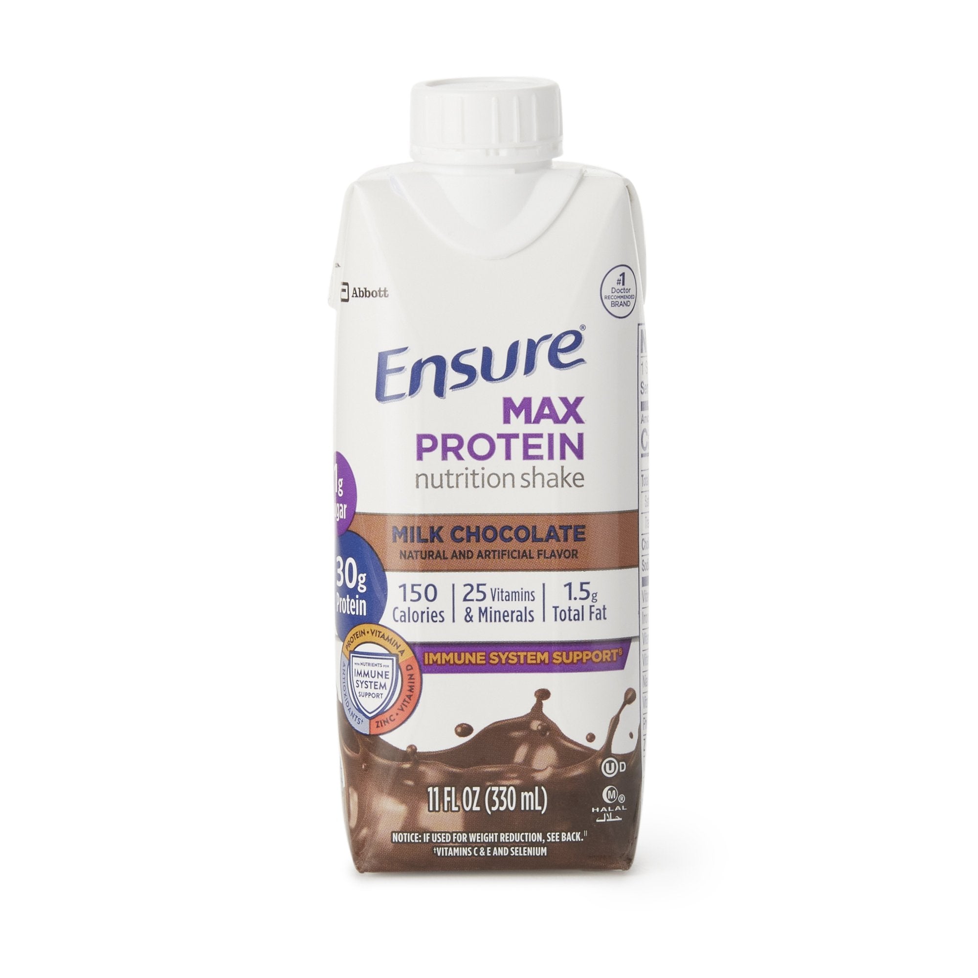 Oral Supplement Ensure Max Protein Nutrition Shake Milk Chocolate Flavor Liquid 11 oz. Reclosable Carton