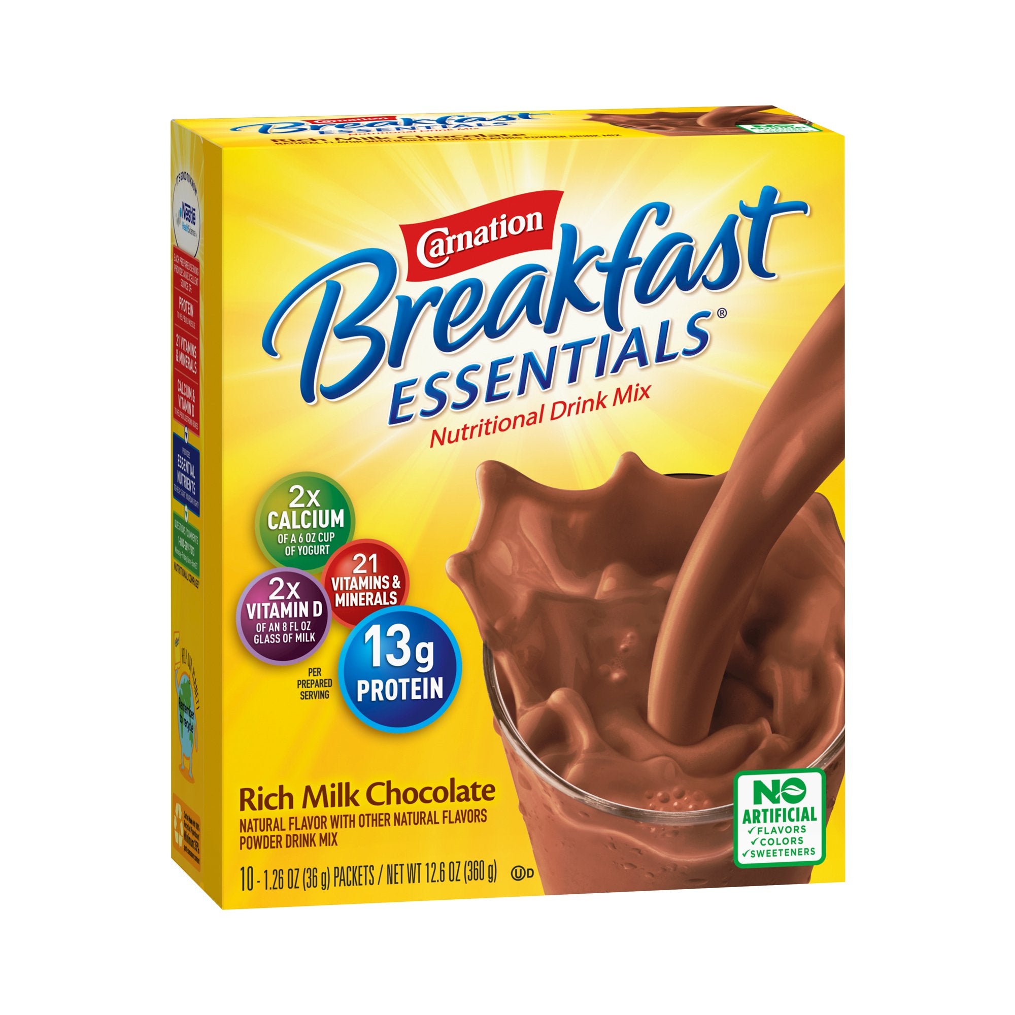 Oral Supplement Carnation Breakfast Essentials Rich Milk Chocolate Flavor Powder 1.26 oz. Individual Packet