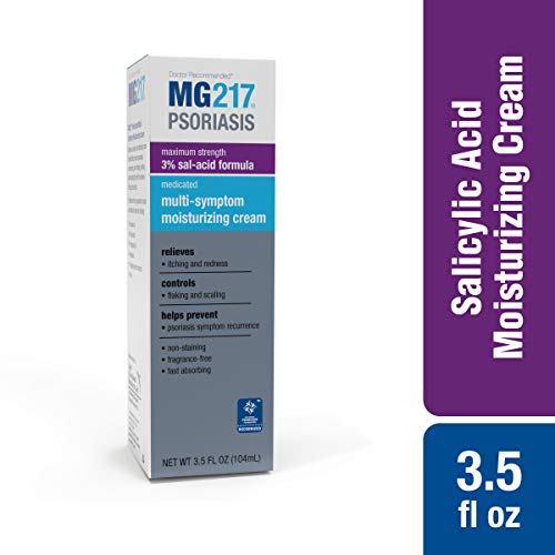 MG217 Medicated Moisturizing Psoriasis Cream With 3% Salicylic Acid, Multi-symptom, Fragrance Free, 3.5 Fl Oz, (5604)