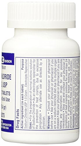 Sodium Chloride Tablets 1 Gm, USP Normal Salt Tablets - 100 Tablets