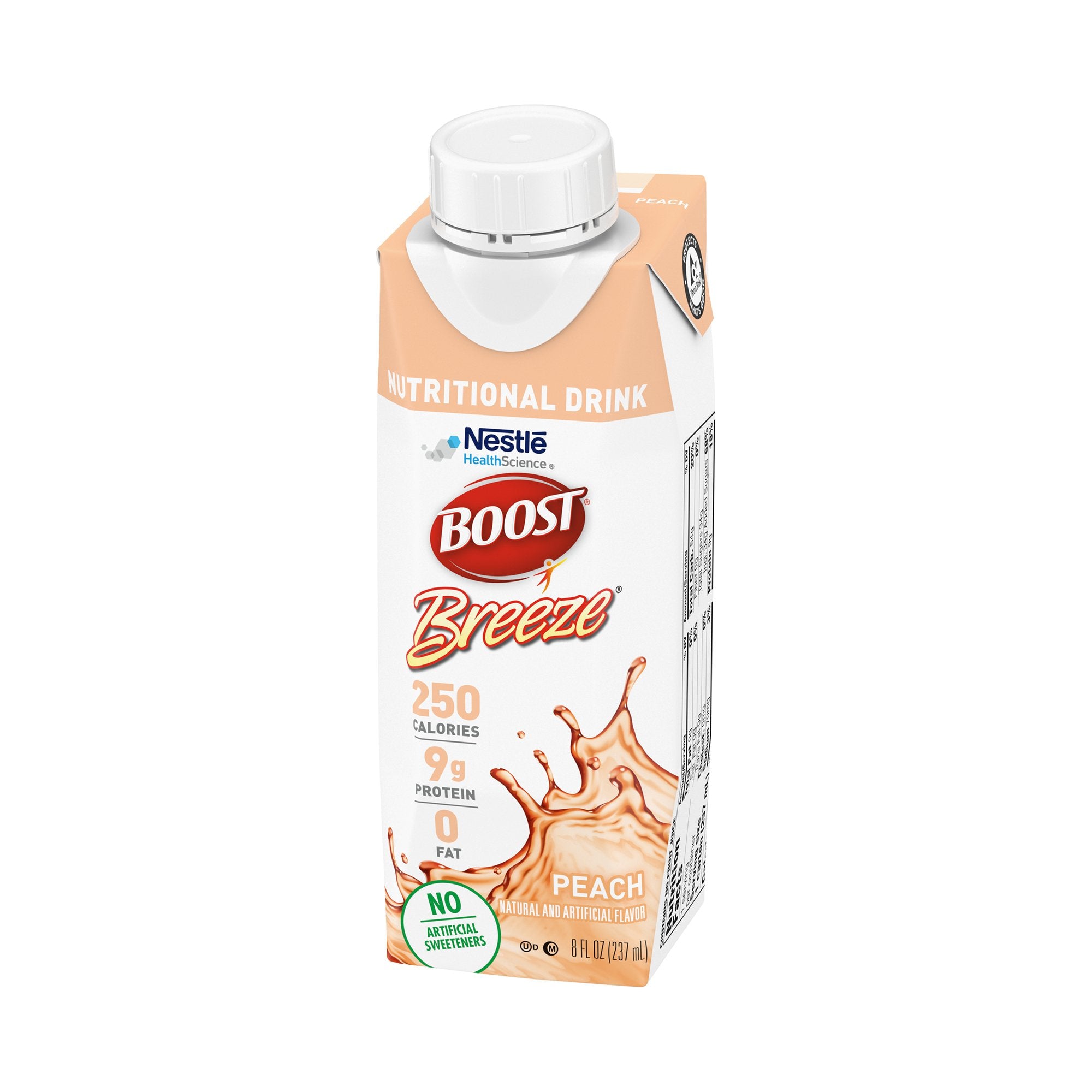 Oral Supplement Boost Breeze Peach Flavor Liquid 8 oz. Carton