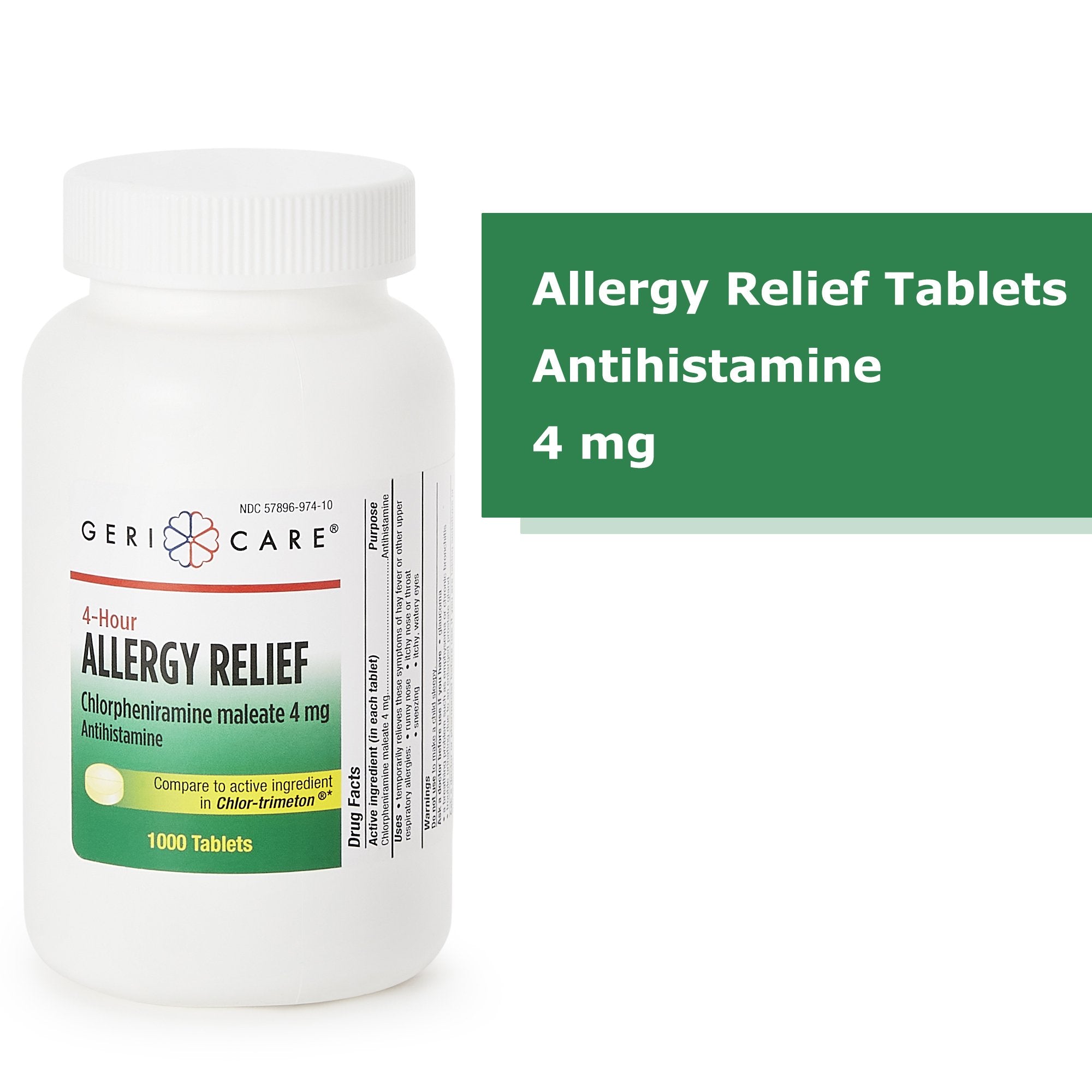 Allergy Relief Health*Star 4 mg Strength Tablet 1,000 per Bottle