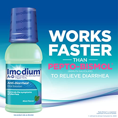 Imodium A-D Liquid Anti-Diarrheal Medicine with Loperamide Hydrochloride, Mint, 4 fl. oz