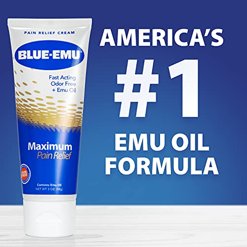 Blue Emu Arthritis Maximum Pain Relief Topical Cream for Muscles, Joints and Strains w/Emu Oil, 3oz, 1 Pack