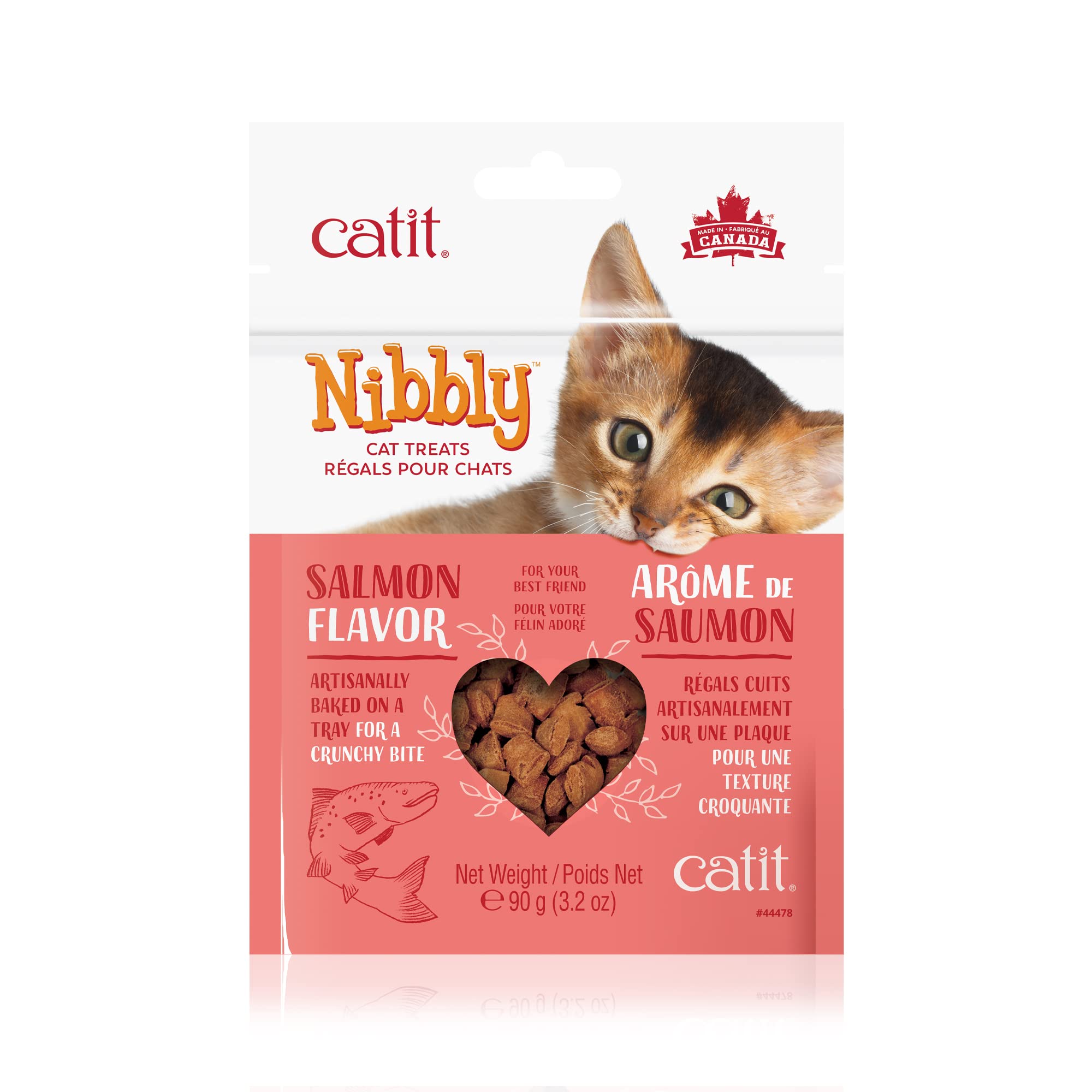 Catit Nibbly Cat Treats, Healthy Baked Treats, Salmon, 3.2 Oz