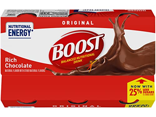 BOOST Original Balanced Nutritional Drink, Rich Chocolate, Nutritional Energy with Protein & Vitamins & Minerals, 6-8 fl oz Bottles/Pack (Pack of 4)