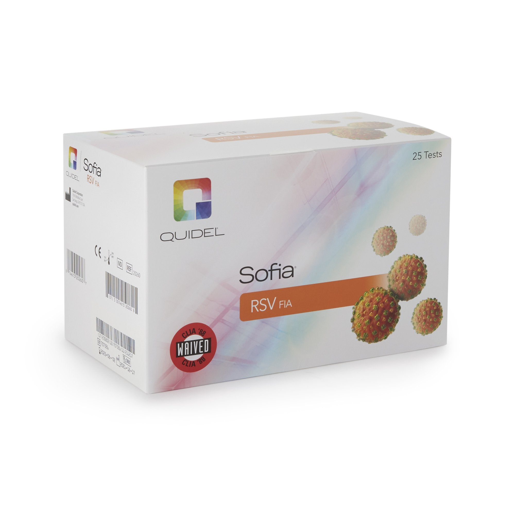 Respiratory Test Kit Sofia RSV FIA Fluorescence Immunoassay (FIA) Respiratory Syncytial Virus Test (RSV) Nasopharyngeal Swab / Nasopharyngeal Wash / Nasopharyngeal Aspirate Sample 25 Tests CLIA Waived