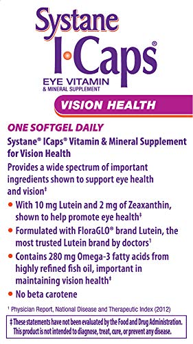 Systane ICaps Eye Vitamin & Mineral Supplement, Vision Health Formula, 30 Softgels