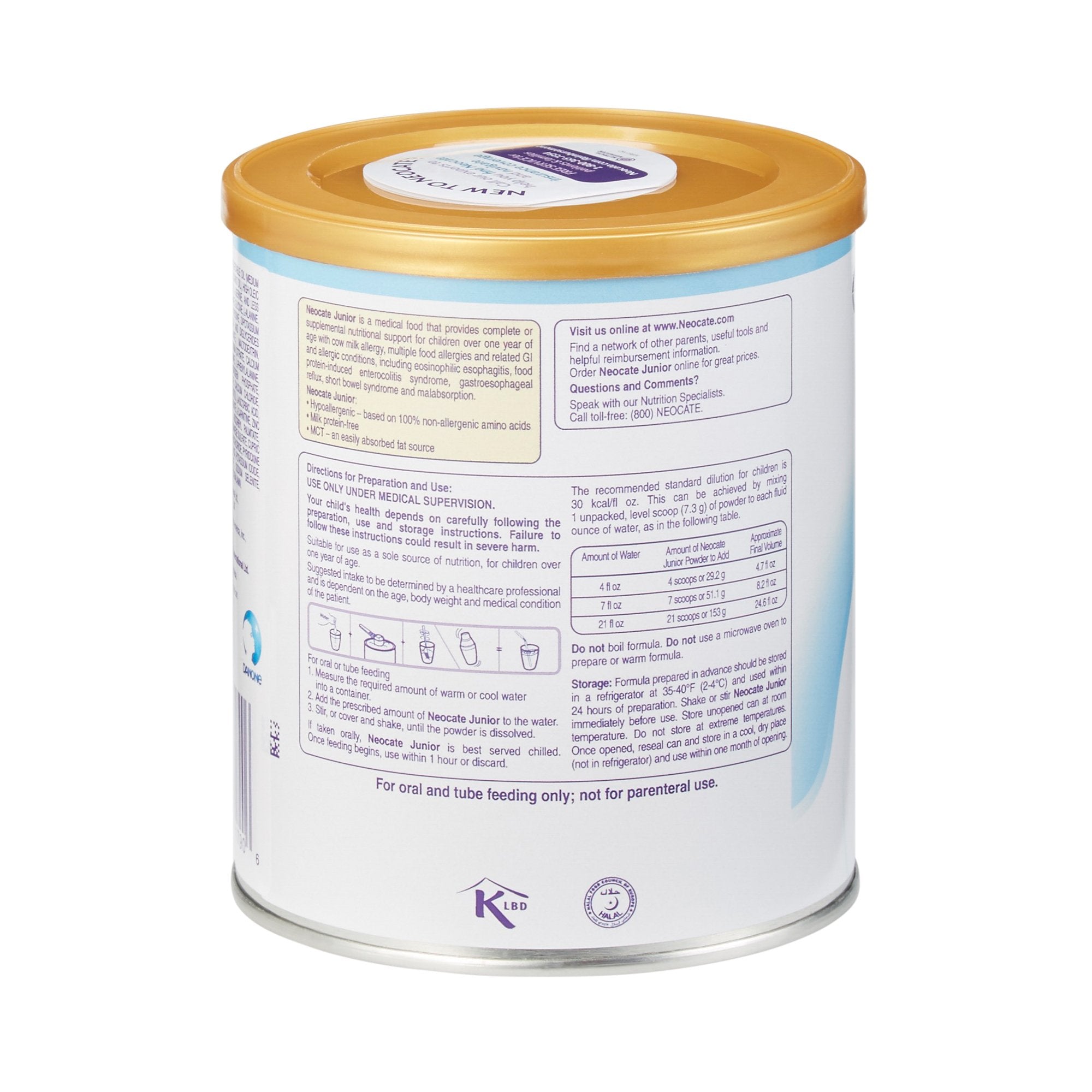 Pediatric Oral Supplement Neocate Junior 14.1 oz. Can Powder Amino Acid Food Allergies