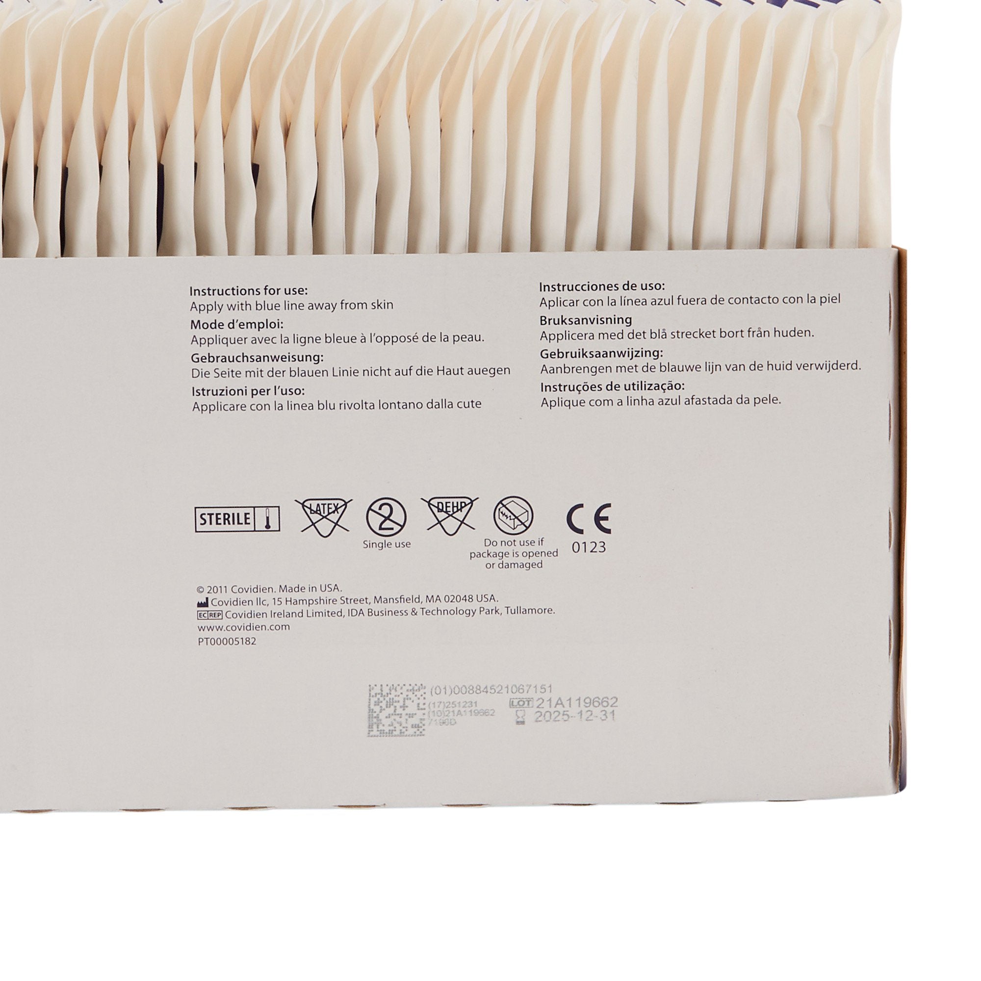 Abdominal Pad Dermacea Nonwoven Fluff 5 X 9 Inch Rectangle Sterile