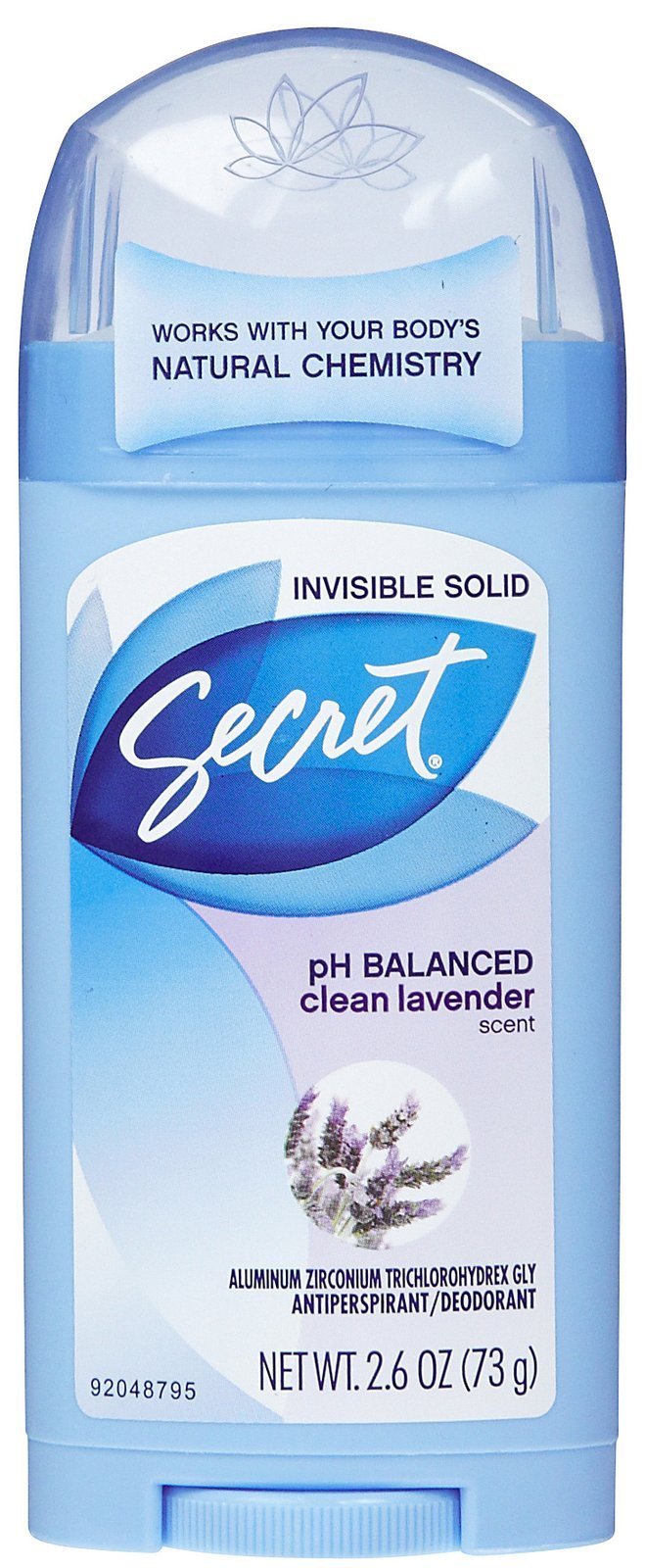 Secret Invisible Solid Antiperspirant & Deodorant, Clean Lavender - 2.6 Oz