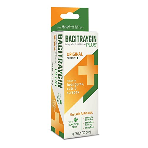 Bacitraycin Plus First Aid Antibiotic, Original, with Moisturizing Aloe, 1 oz.
