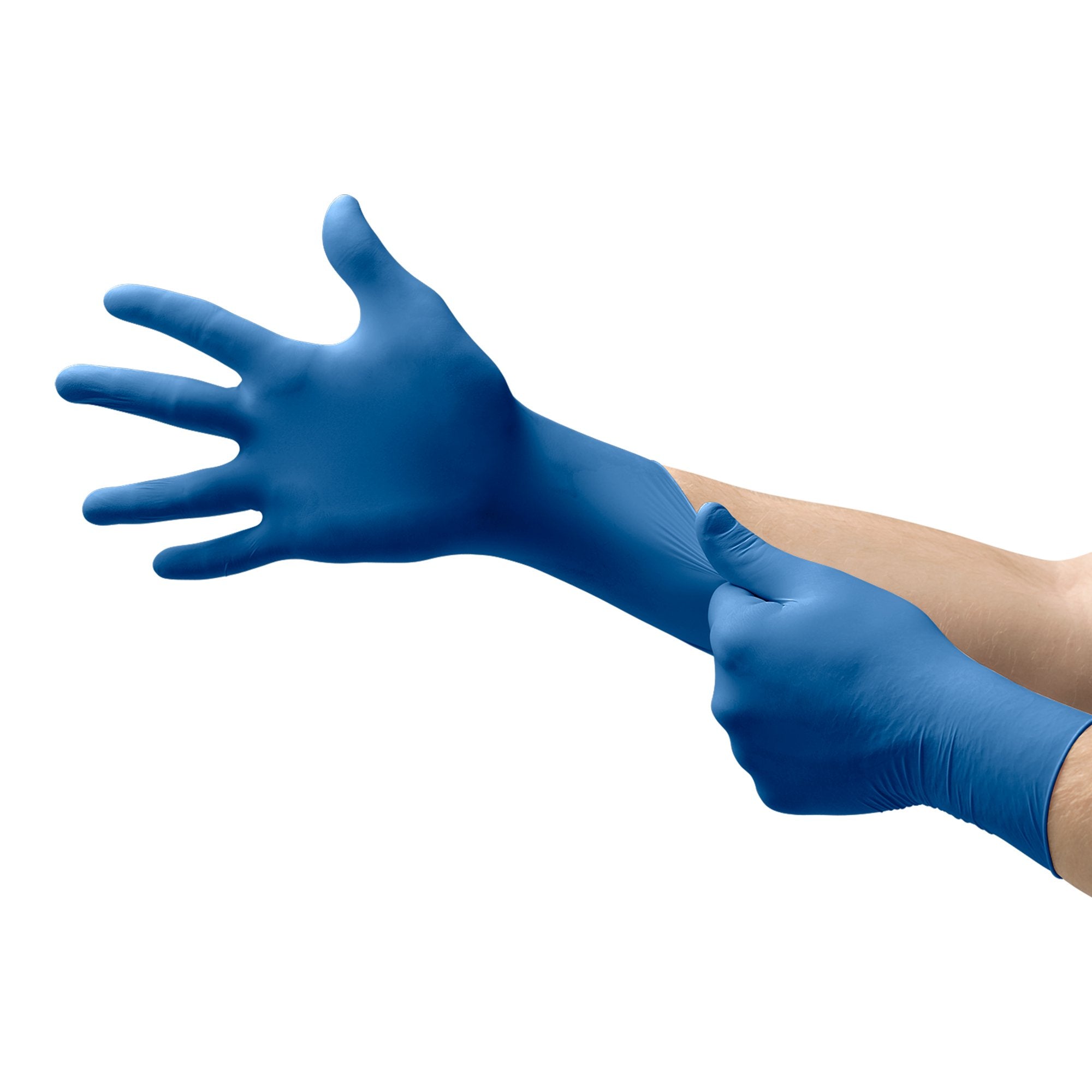 Exam Glove Ultrasense Medium NonSterile Nitrile Standard Cuff Length Textured Fingertips Blue Not Rated