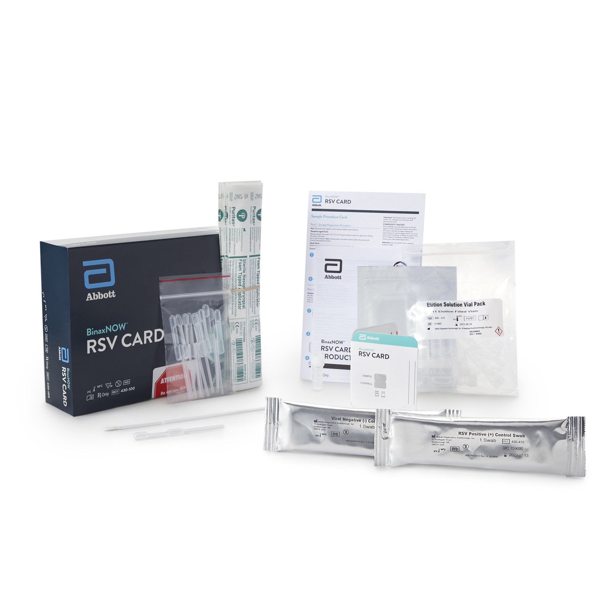 Respiratory Test Kit BinaxNOW Infectious Disease Immunoassay Respiratory Syncytial Virus Test (RSV) Nasopharyngeal Swab / Nasal Wash Sample 10 Tests CLIA Waived