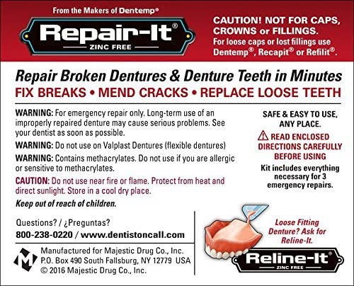 Dentemp Denture Repair Kit - 3 ct