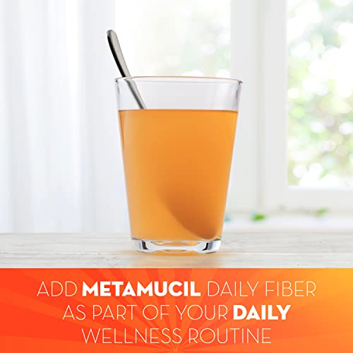 Metamucil, Daily Psyllium Husk Powder Supplement, Sugar-Free Powder, 4-in-1 Fiber for Digestive Health, Orange Flavored Drink, 114 teaspoons