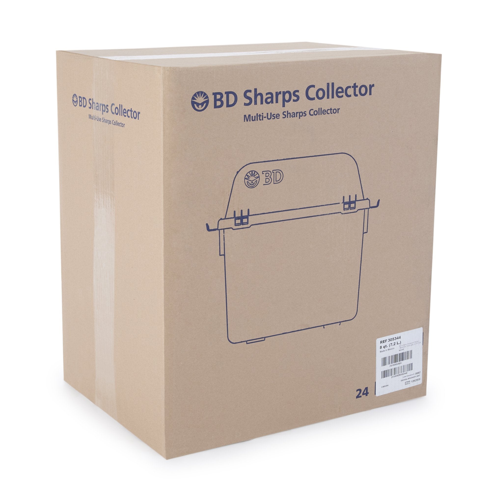 Sharps Container BD Red Base 26 X 29 X 17 cm Vertical Entry 2 Gallon