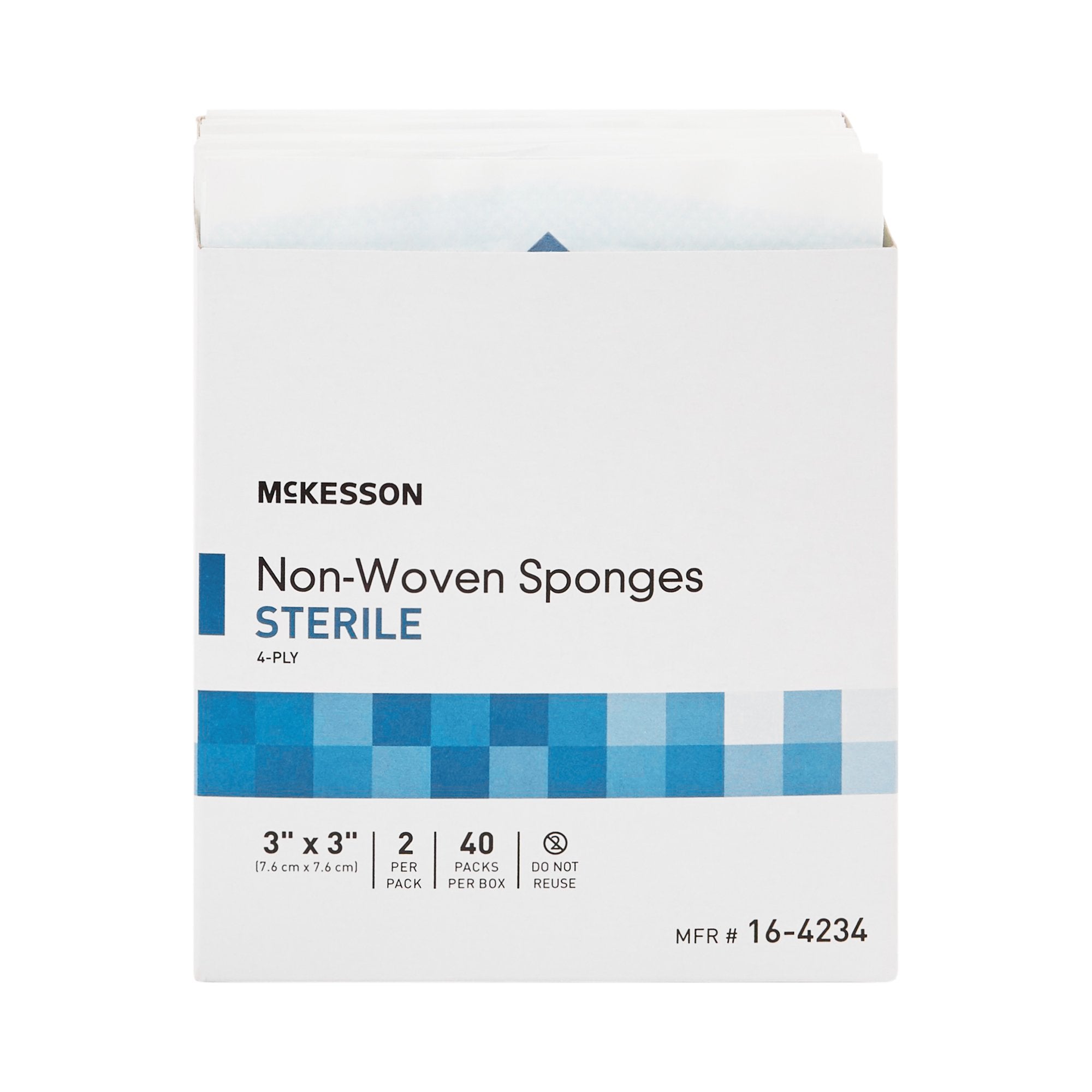 Nonwoven Sponge McKesson Polyester / Rayon 4-Ply 3 X 3 Inch Square Sterile