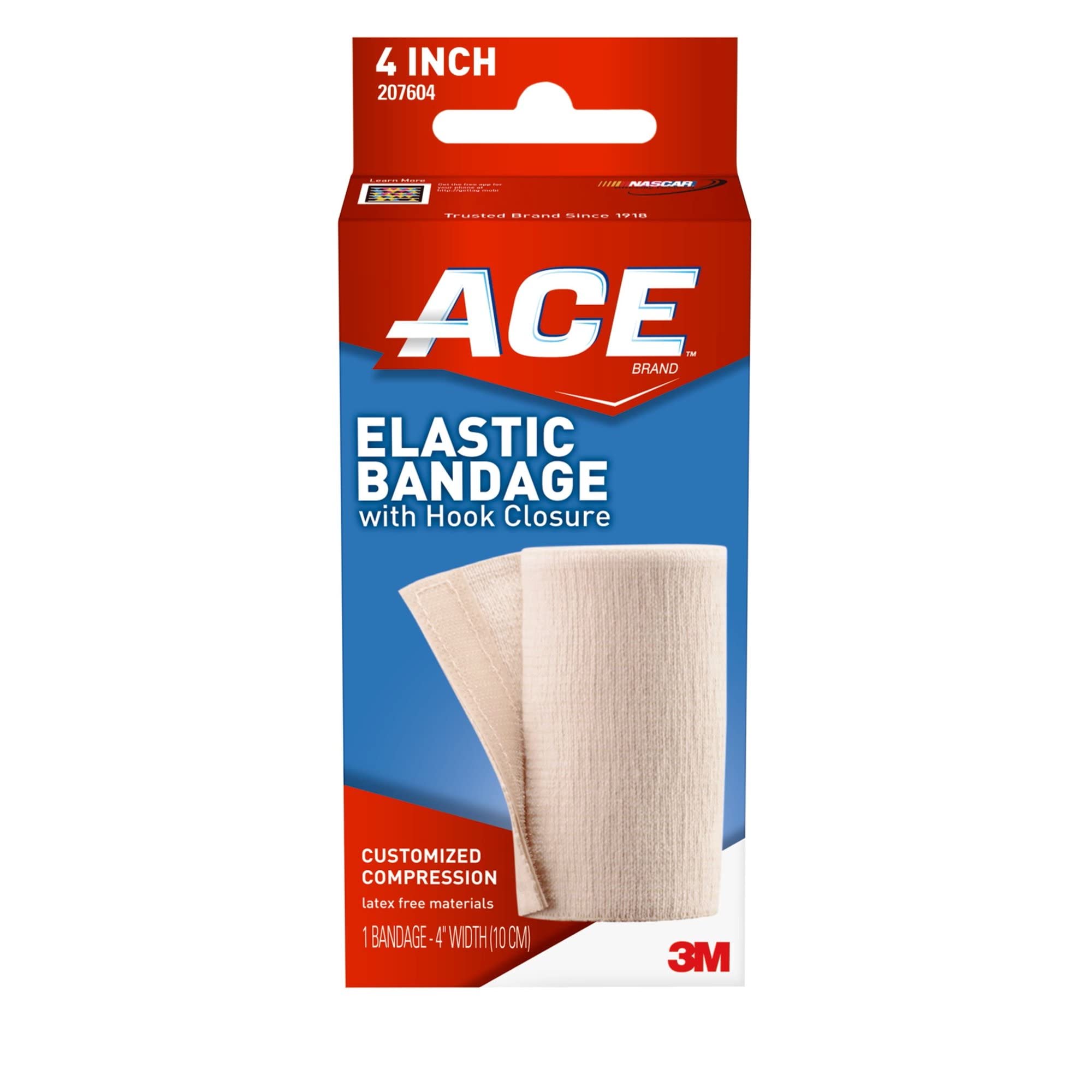 ACE 4  WIDTH ELASTIC BANDAGE WITH CLIPS-MODEL #207604-BEIGE