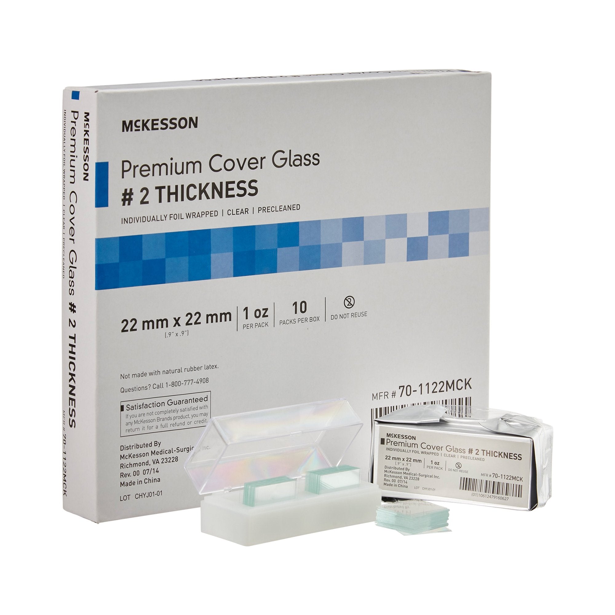 Cover Glass McKesson Square No. 2 Thickness 22 X 22 mm