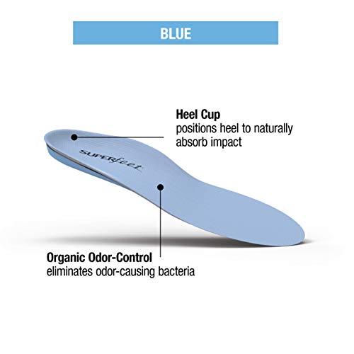 Superfeet BLUE - Foam Shoe Insoles for Medium Arch Support - 5.5-7 Men / 6.5-8 Women