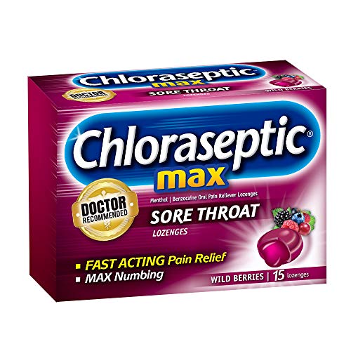 Chloraseptic Chloraseptic Max, Sore Throat Lozenges, Wild Berries, 15 Lozenges, 15 Count