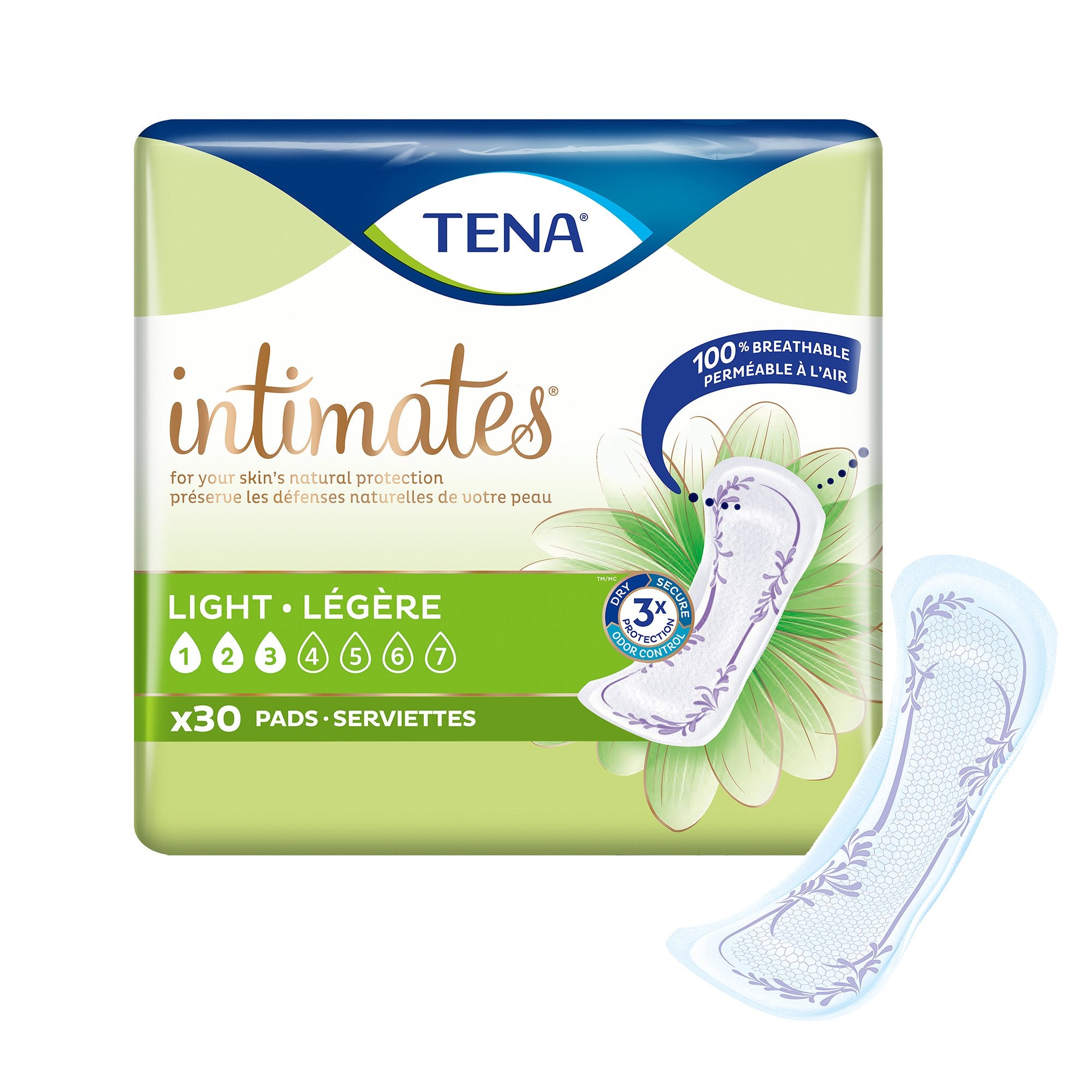 Bladder Control Pad TENA Intimates Ultra Thin Light 9 Inch Length Light Absorbency Dry-Fast Core One Size Fits Most