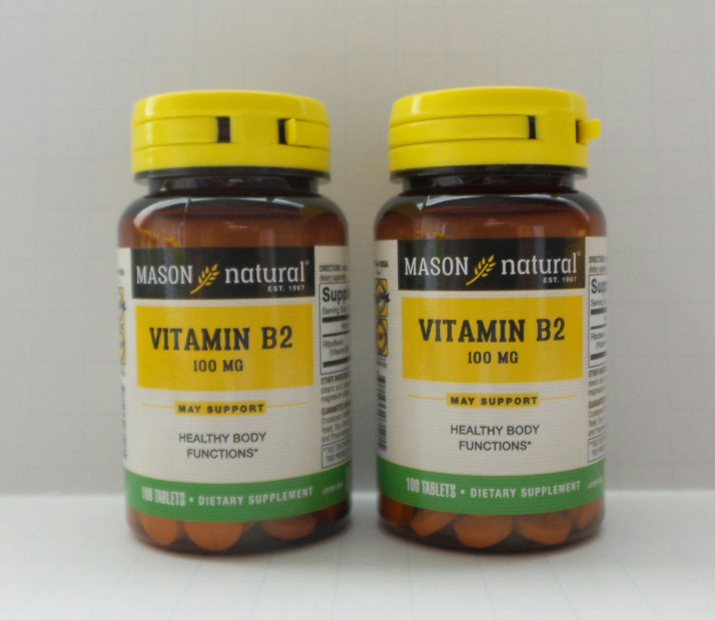 2 Pack Special of MASON NATURAL B-2 100 MG TABLETS 100 per bottle