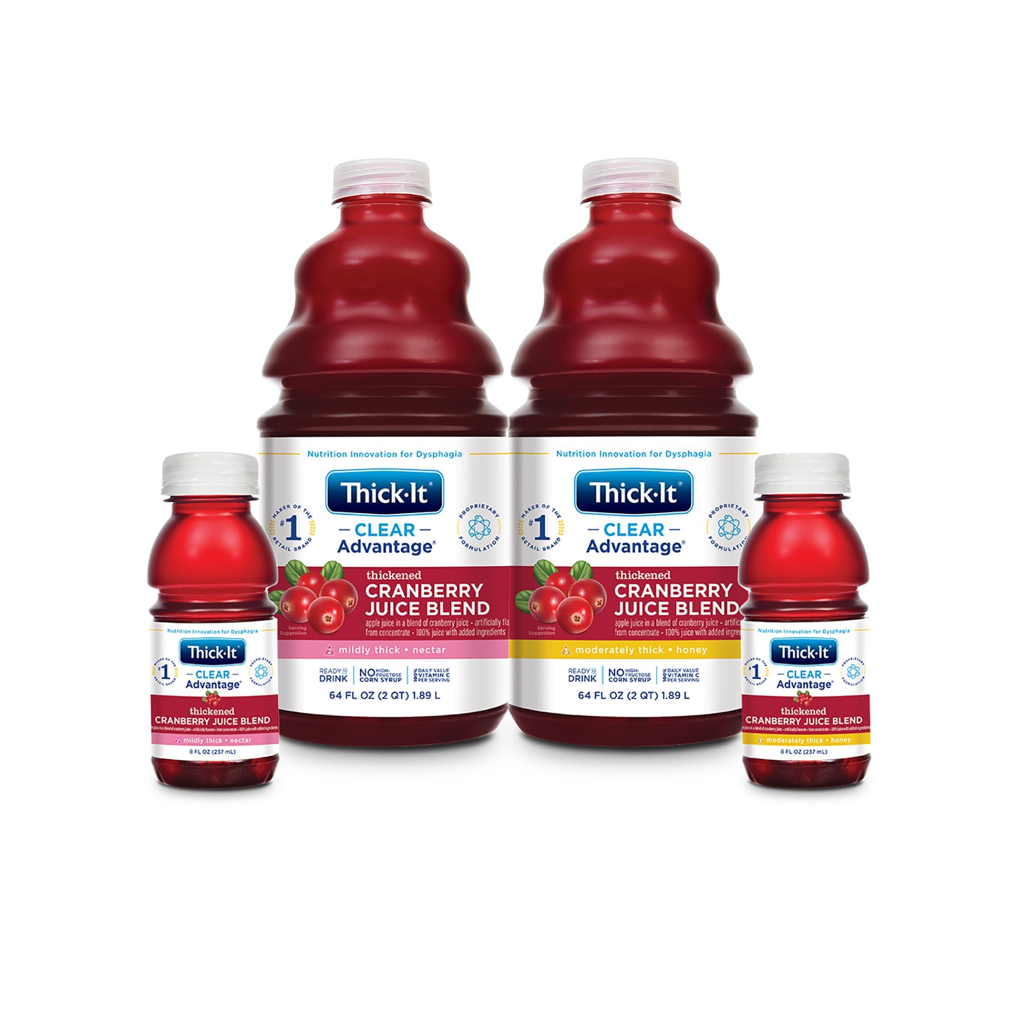 Thickened Beverage Thick-It Clear Advantage 8 oz. Bottle Cranberry Flavor Liquid IDDSI Level 3 Moderately Thick/Liquidized