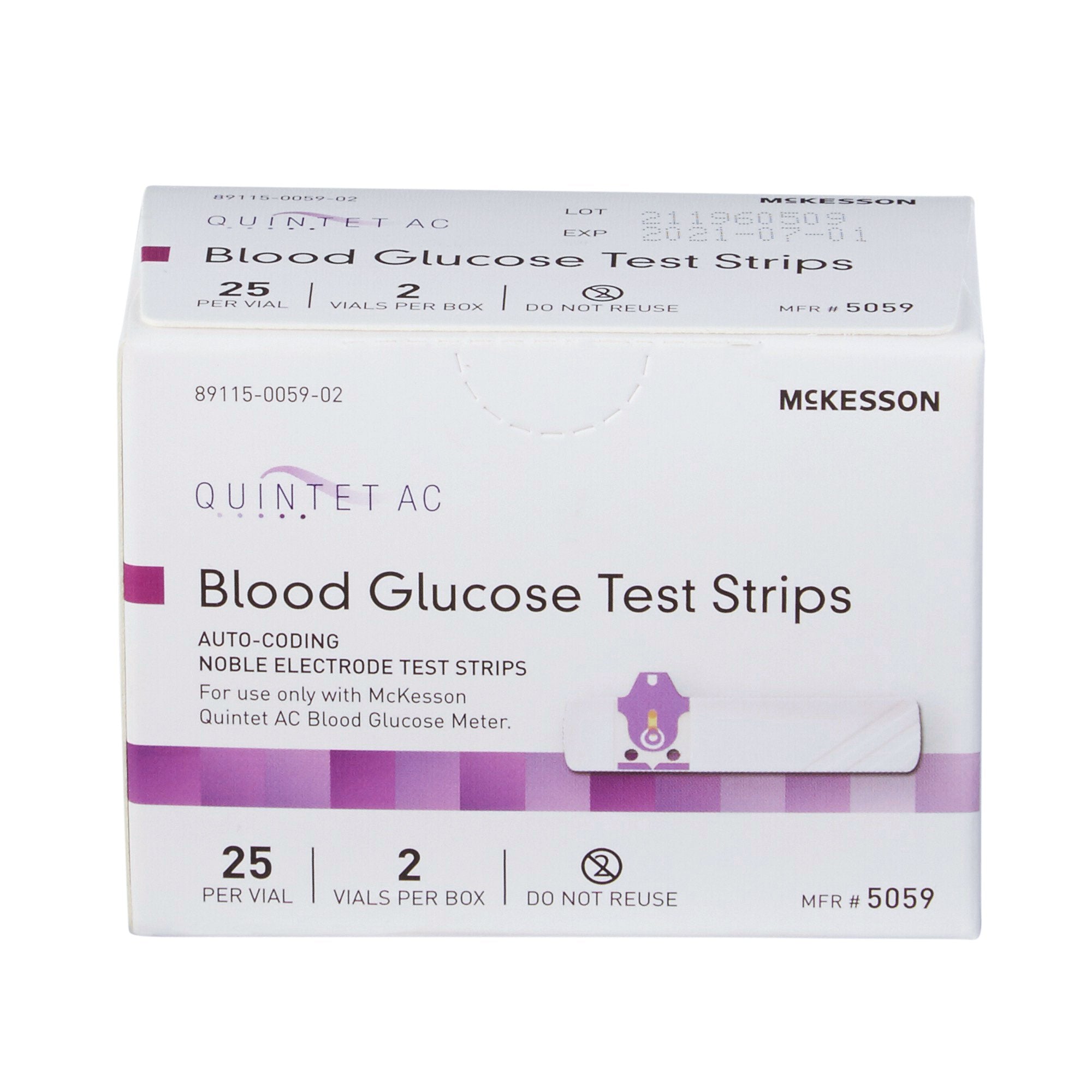 Blood Glucose Test Strips Quintet AC 50 Strips per Pack