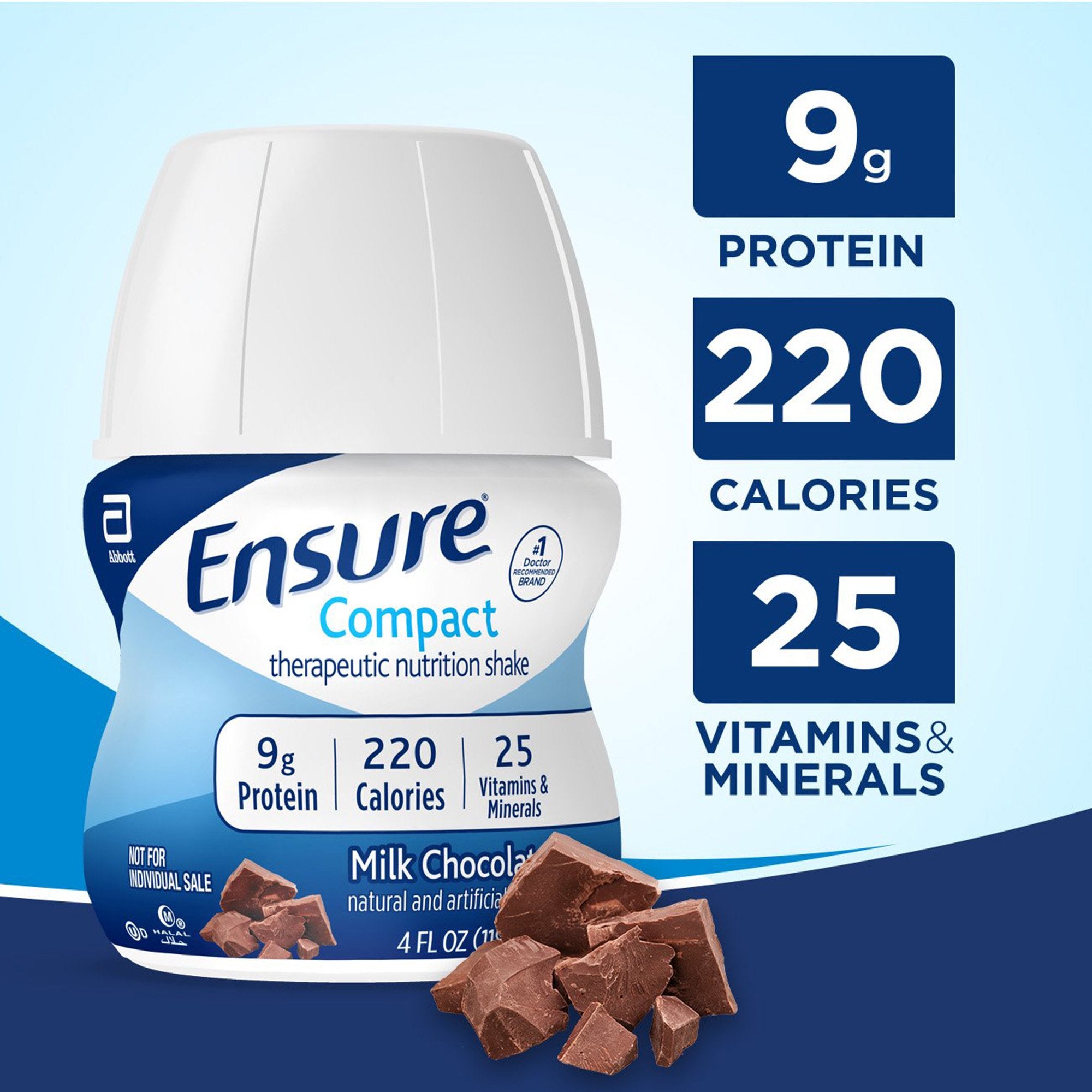 Oral Supplement Ensure Compact Therapeutic Nutrition Shake Milk Chocolate Flavor Liquid 4 oz. Bottle