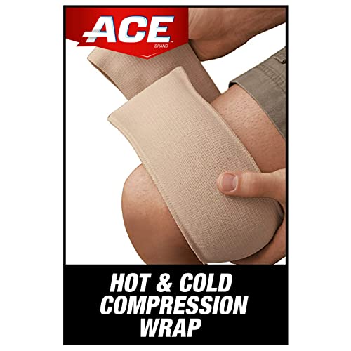 ACE Brand Knitted Cold/Hot Compress Wrap, Reusable, Beige, 1/Pack