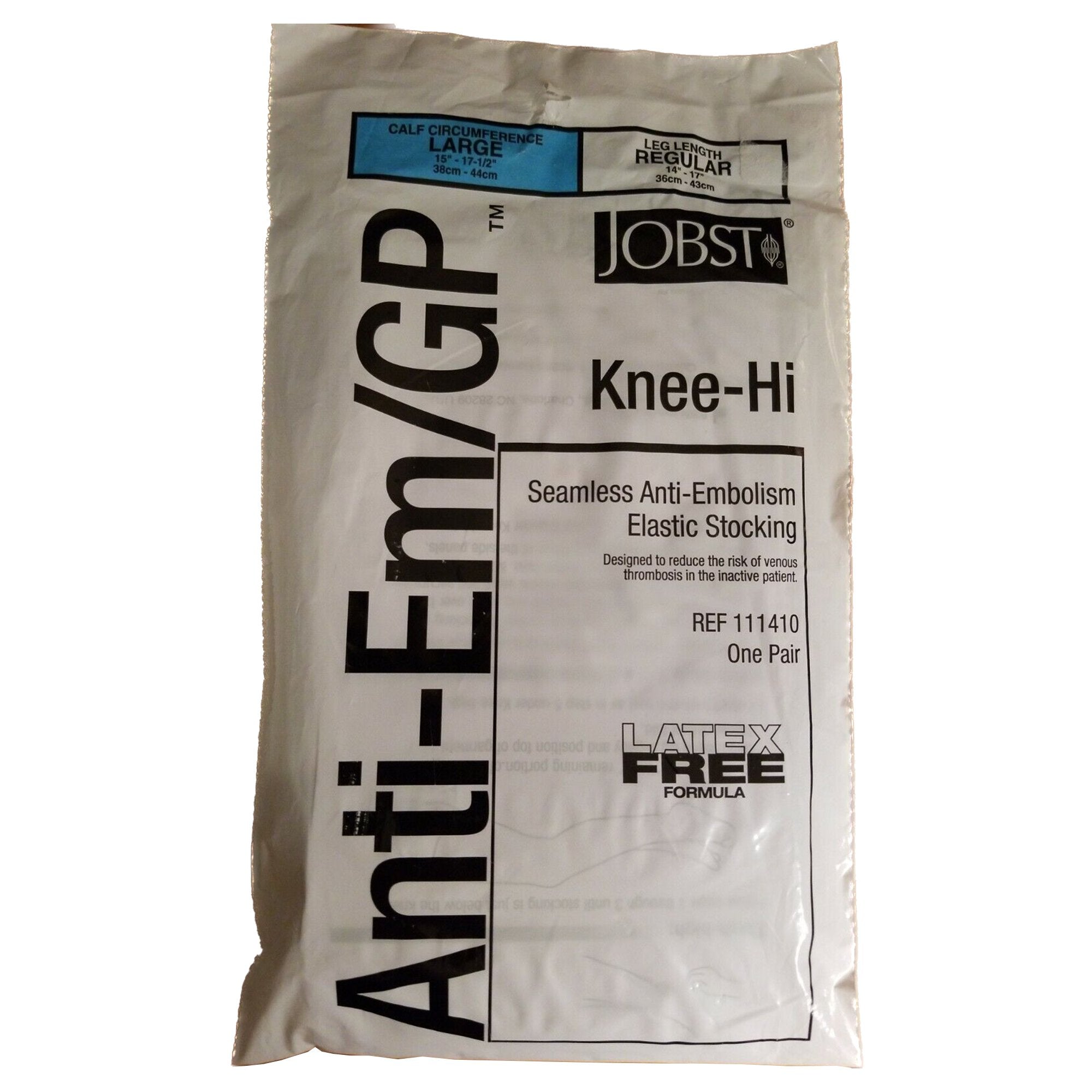 Anti-embolism Stockings JOBST Anti-Em/GPT Knee High, Regular White  Inspection Toe