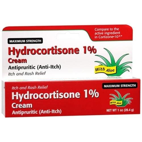 Hydrocortisone 1 % Maximum Strength Anti-Itch Cream With Aloe Vera By Taro, Pegable - 1 Oz