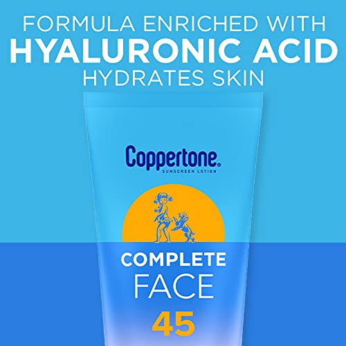 Coppertone Complete SPF 45 Face Sunscreen, Water Resistant Face Sunscreen, 2.5 fl. oz.