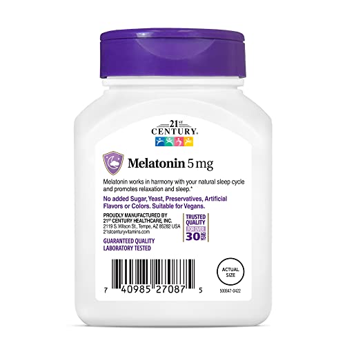 21st Century Melatonin 5 mg Tablets, 120 Count