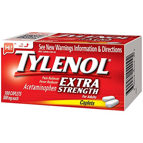 Tylenol Acetaminophen, Extra Strength, 500 mg, 100 Count