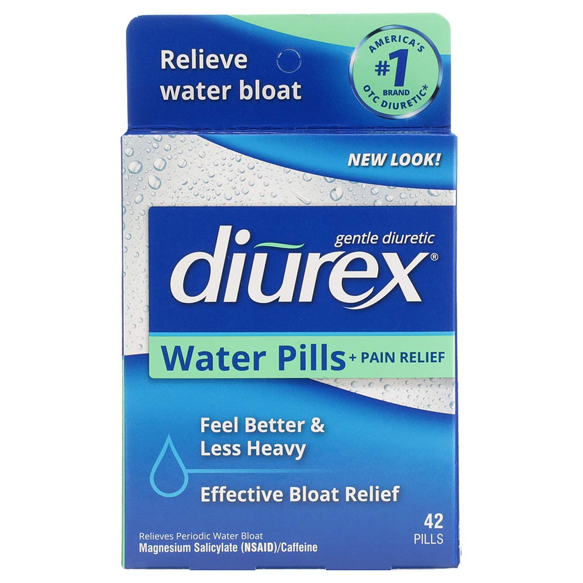 Diurex Water Pills + Pain Relief - Relieve Water Bloat, Cramps, & Fatigue - 42 Count