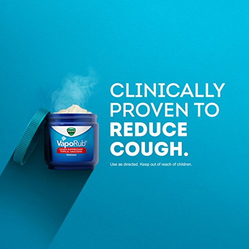 Vicks VapoRub Cough Suppressant Chest and Throat Topical Analgesic Ointment, Eucalyptus and Menthol Vapor, 3.53 Ounce
