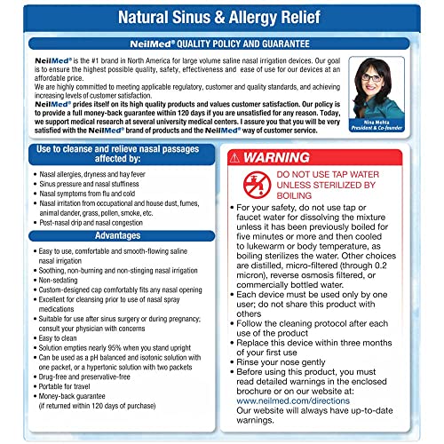 NeilMed Sinus Rinse - A Complete Sinus Nasal Rinse Kit, 50 count (Pack of 1)